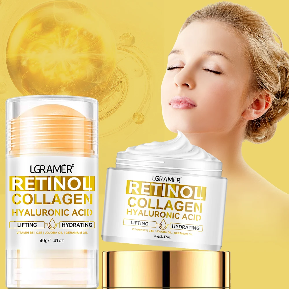 Retinol Collagen Skincare Set Facial NeckChest Moisturizing Firming Cream Bar Rich in Hyaluronic AcidVitamin for All Skin Types