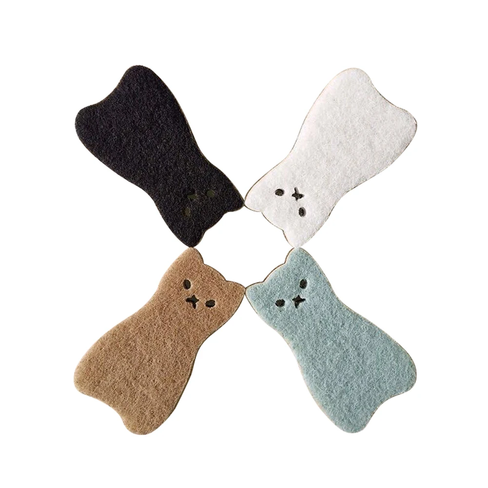 4PCS/Set Cute Cat Shape Sponge Sponge Dish Scrubber Sponge Strong Water Absorption Dishwashing Sponge Kitchen Cleaning Tool