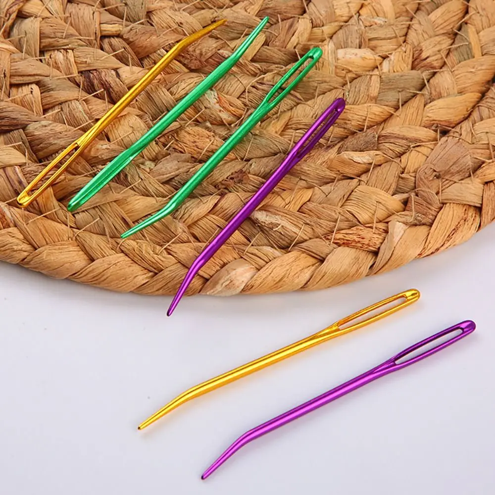 Handicraft Bent Tip Big Eye Bent Needle Aluminum Multisize Knitting Needles Crocheting Hooks Sweater