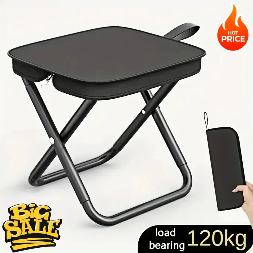 

Portable Folding Stool Lightweight Camping Chair Foldable Seat for Fishing Hiking Travel Outdoor & Indoor Use