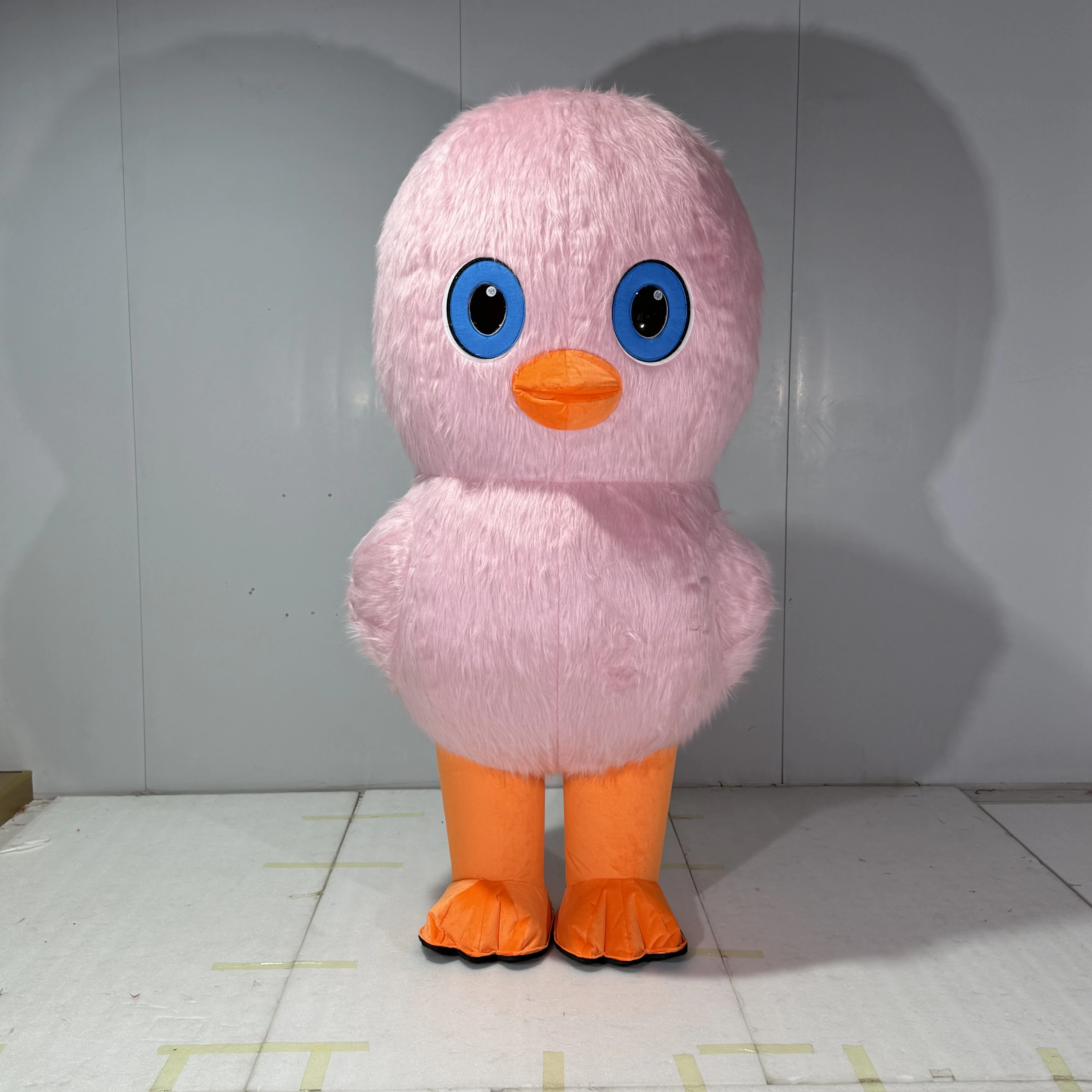 

Pink Inflatable Chicken Mascot Costume Plush Material Small Yellow Chicken Inflatable Adult Wear Performance Suits No Battery