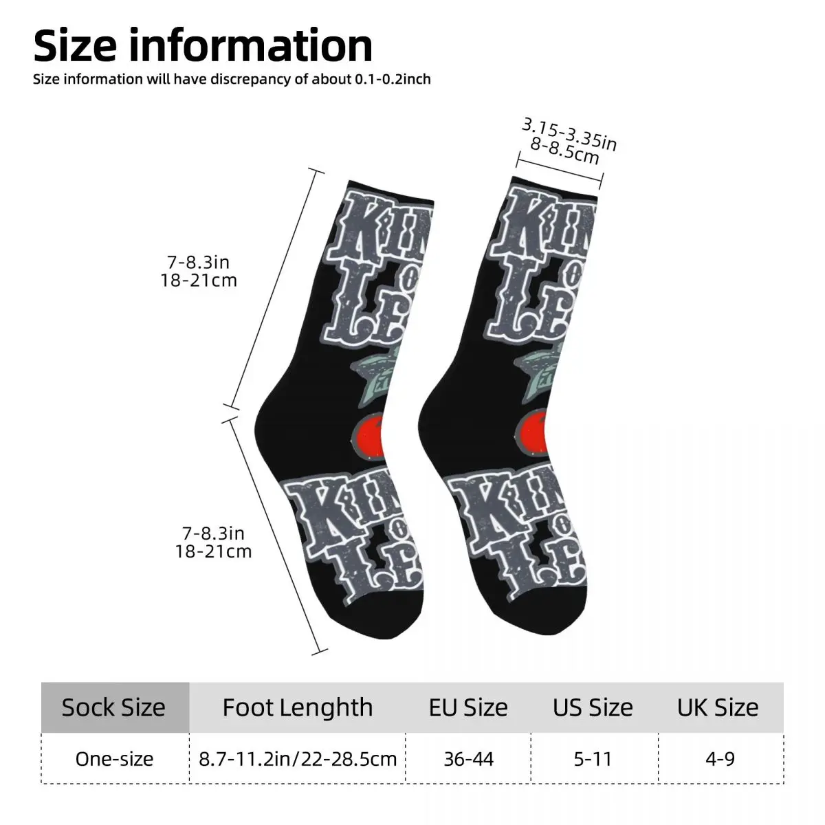 Chaussettes de compression drôles en elin pour hommes, motif de musique amusant, Hip Hop, Harajuku, rois de léons, chaussettes d'équipage imprimées pour garçons, qualité heureuse