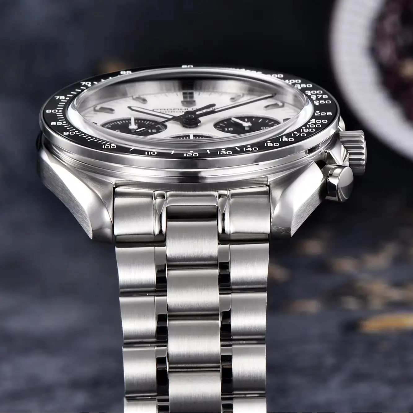 PAGANI DESIGN 2026 New Meteorite Dial Luxury Quartz Watch For Men Speed Sport Chronograph AR Sapphire crystal Wristwatch Men view 4