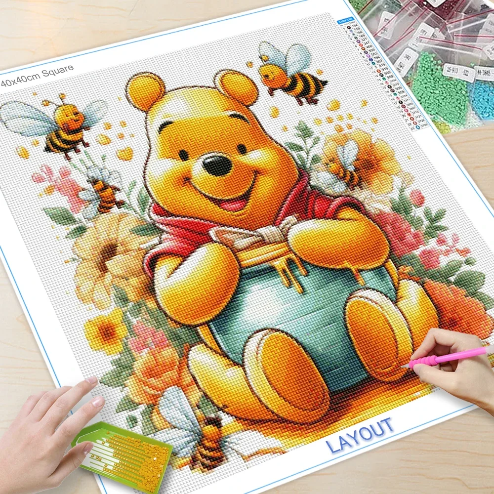 Winnie The Pooh Diamond Painting Disney Cartoon Picture Full Square/Round Drill Diamond Embroidery 5D DIY Mosaic Inlay Set