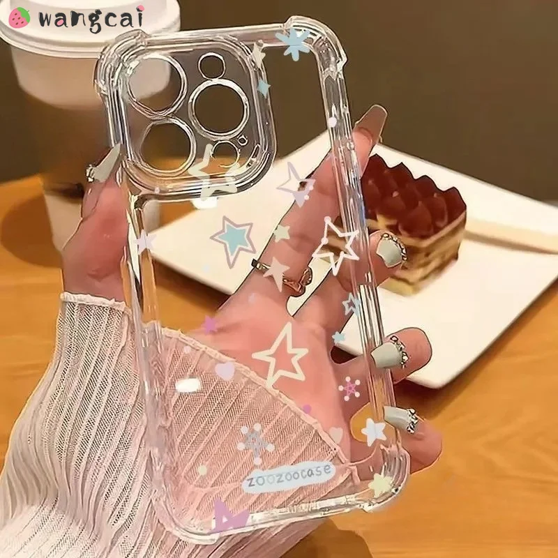 Stars Four-corners CaseFresh Floral Case For Samsung Galaxy A07 A04 A03 Core A03S A02S A2 A01 Core A01S X 7 6 5 Pro Cover