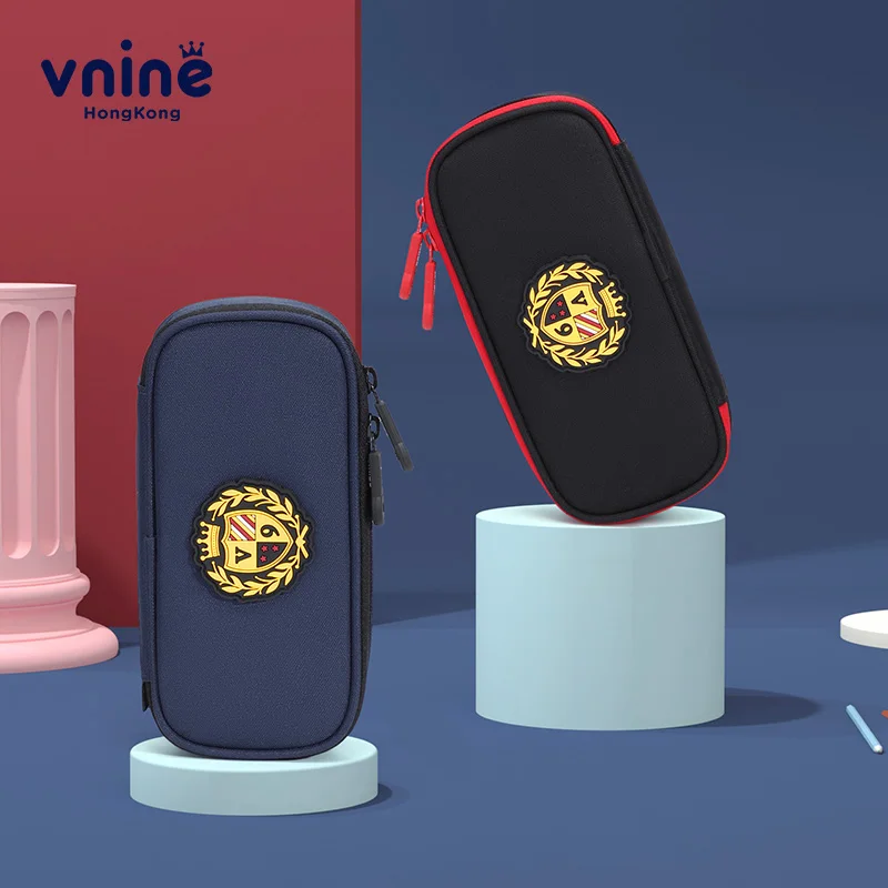 VNINE-Bolsa de lápices de escuela primaria para niñas, caja de papelería multifuncional de estilo inglés, caja de lápices de gran capacidad, Simple para niños