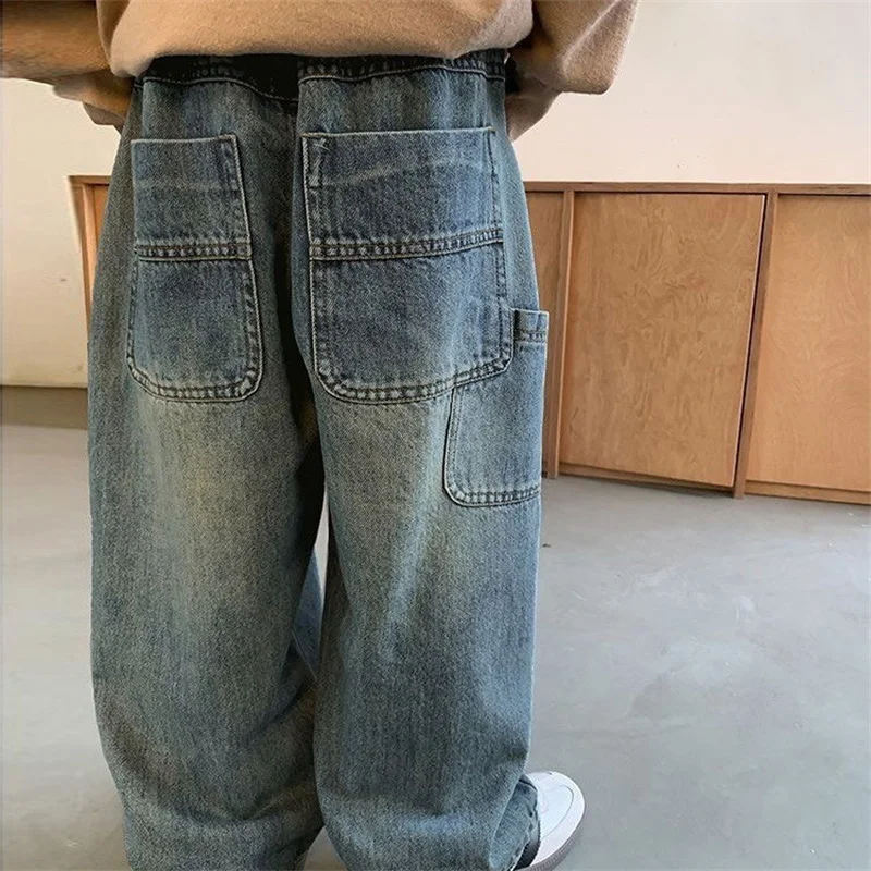 Boys Loose Pants Children's Spring Jeans Kids Autumn Trend Wide-leg Trousers New Children Fashiom Denim Toddler Casual Clothing