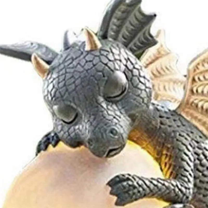 A96K-Adorable Baby Dragon Statue - Large Resin Dinosaur Figurine, Decorative Garden Sculpture