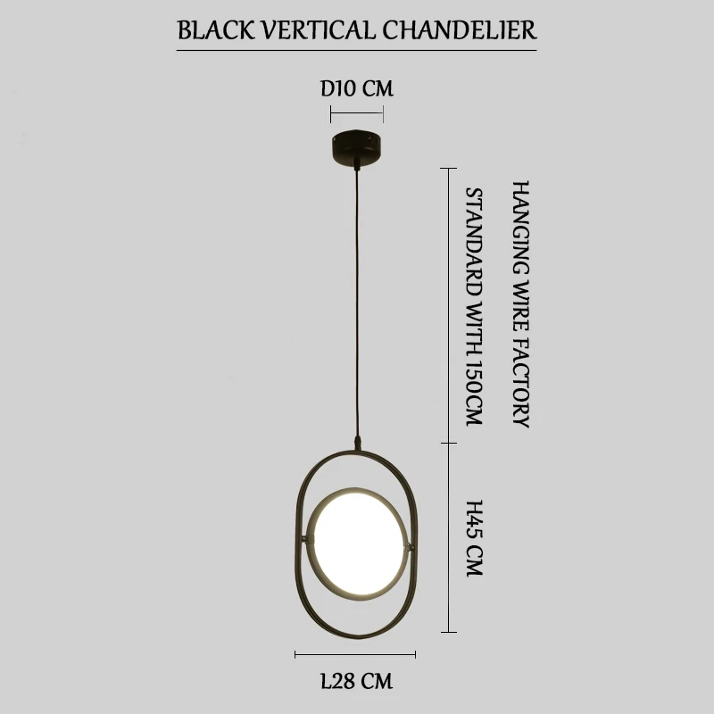 SANDYHA-Lámpara Led negra clásica moderna para dormitorio, iluminación colgante de Metal para interior, para mesita de noche, pequeña