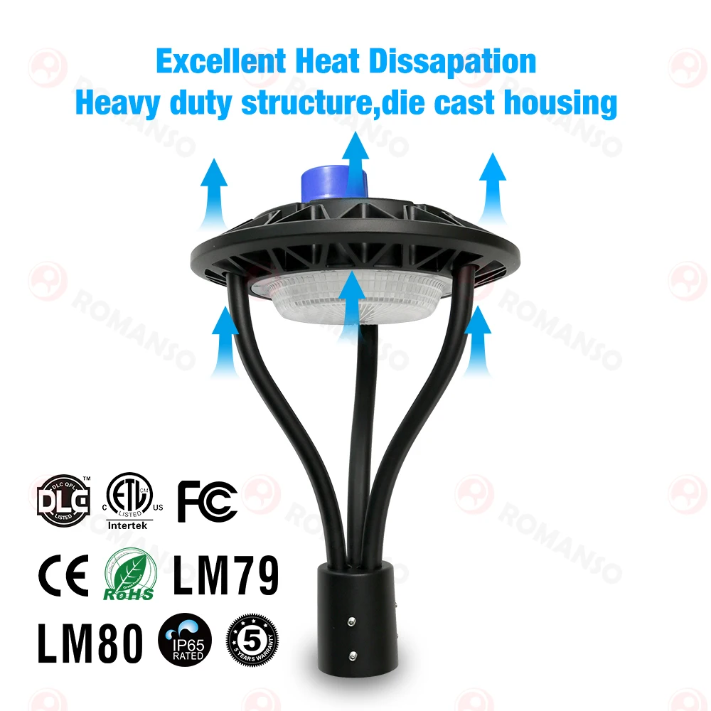 

Landscape Light Manufacturer Led Pole Garden Light High Quality OEM Ip65 Waterproof Led Post Top Garden Area Lights 60W 100W 50W