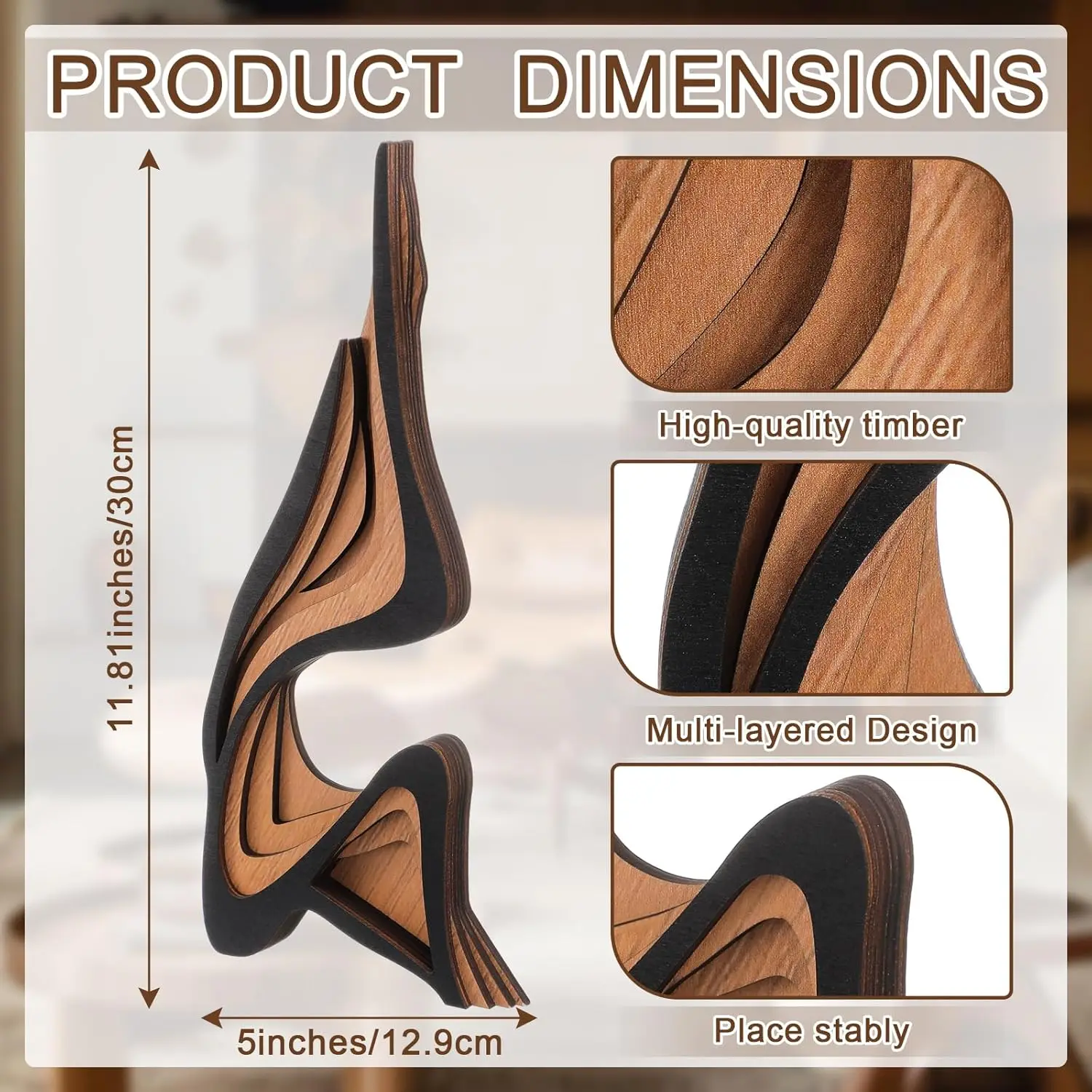 Abstract Wooden Sculpture Decor 6