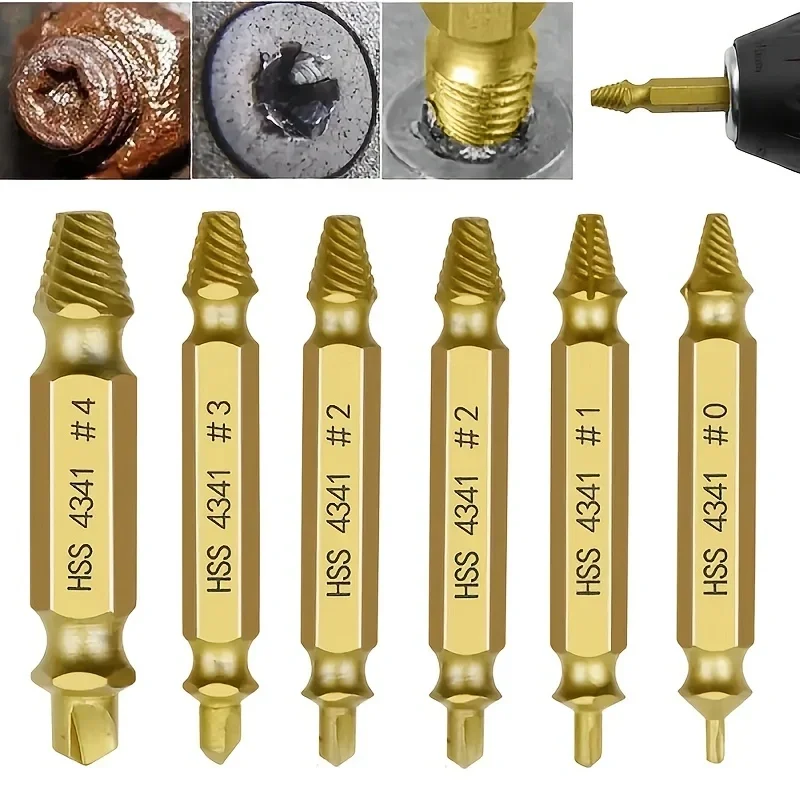 

HHS Double Ended Screw Extractor Damaged Screw Extractor Drill Bit Drill Set Broken Speed Out Bolt Extractor Bolt Stud