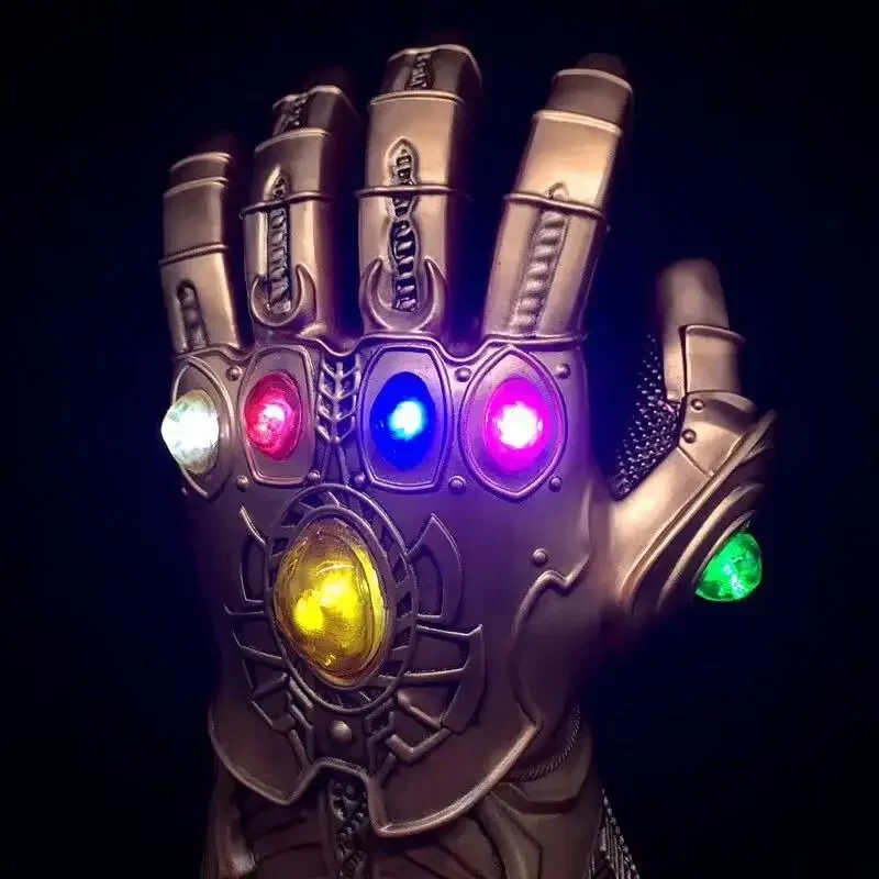 ผู้ใหญ่คอสเพลย์ 1/1 สงคราม Infinity Gauntlet Thanos ถุงมือ LED Light อัญมณีหินแขนเครื่องแต่งกายอะนิเมะเวทีแสดง props ของขวัญ