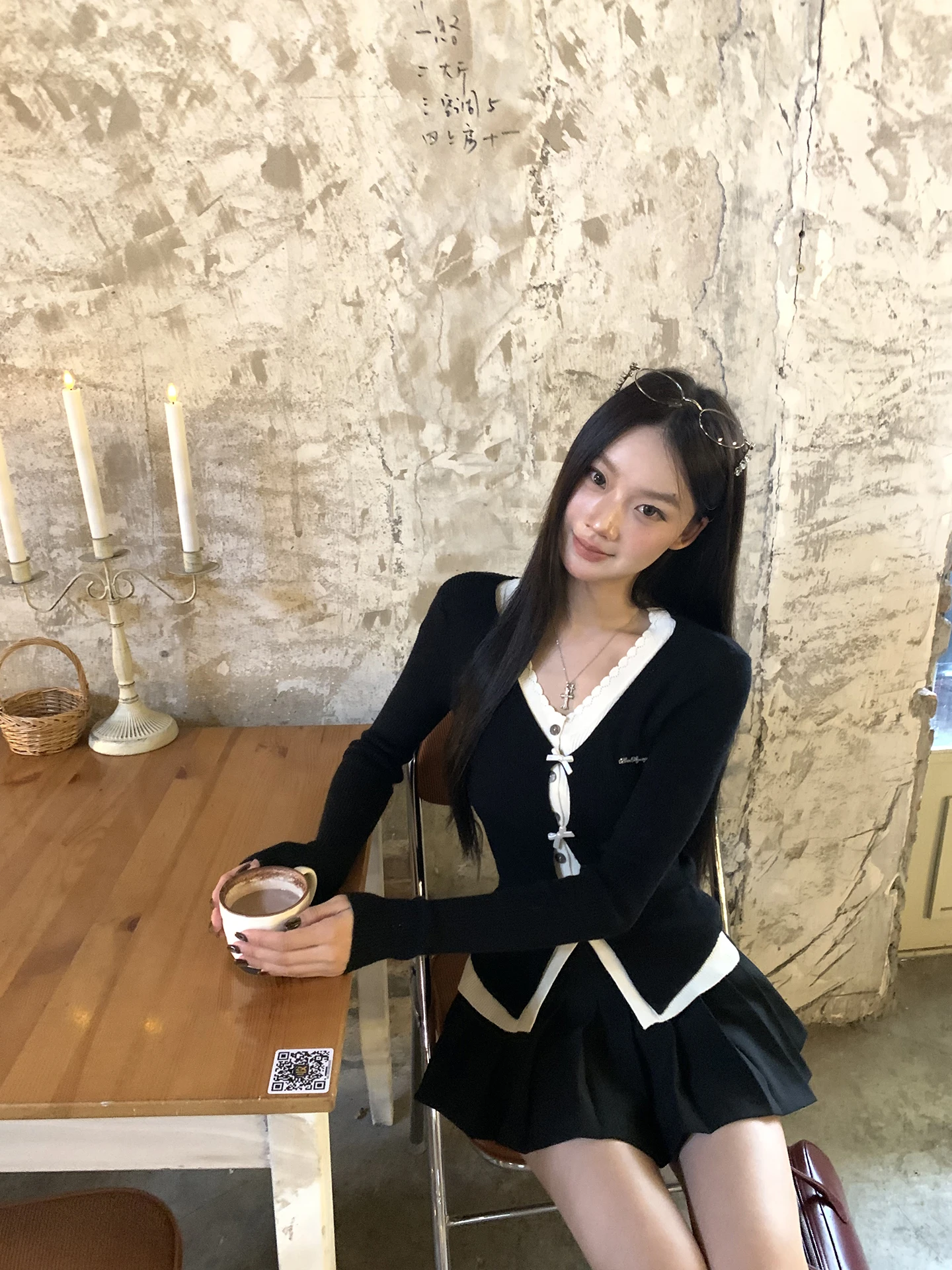 

Bla Knitted Open Cardigan Women's Early Autumn New Sle Korean Aosphere Red Celebri Knitwear Long Sve Regular Fit