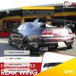 FRP Black or Grey Unpainted Rear GT Spoiler Wing 5pcs For Nissan R33 Skyline GTR Bee Style(only fit to GTR Rear Spoiler Base)
