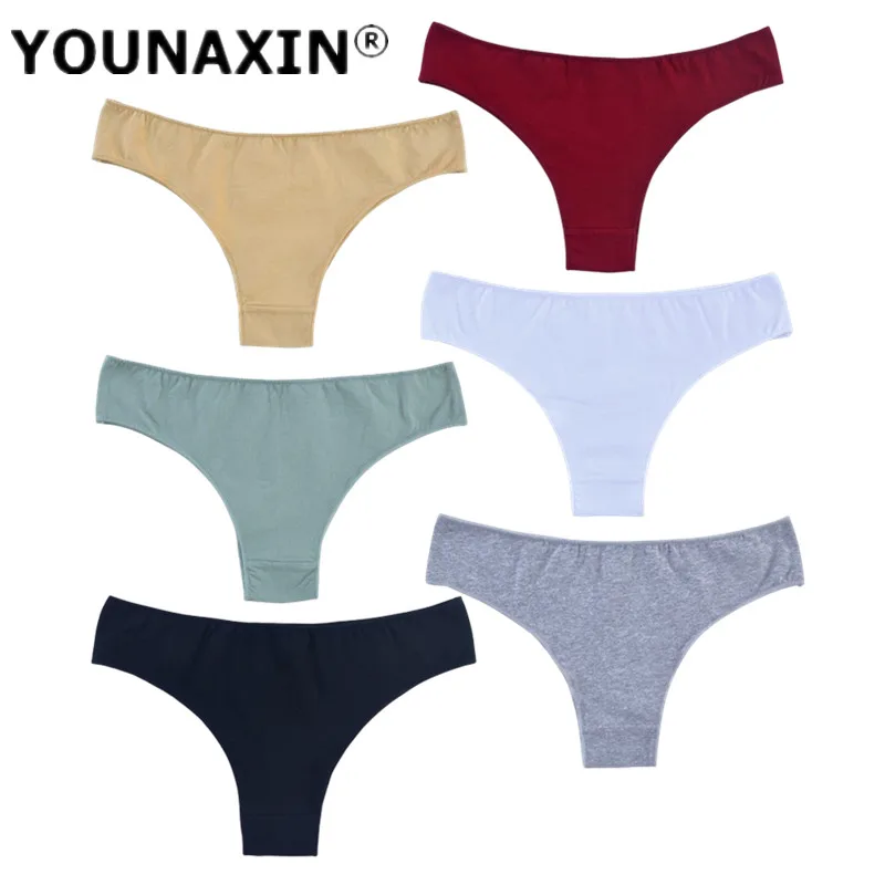 

3 Pcs/Lot Women's G-String Solid Color Thong Sports Breathable Sexy Girls Underwear Cotton Undies Low-Rise Briefs Lingerie Pant