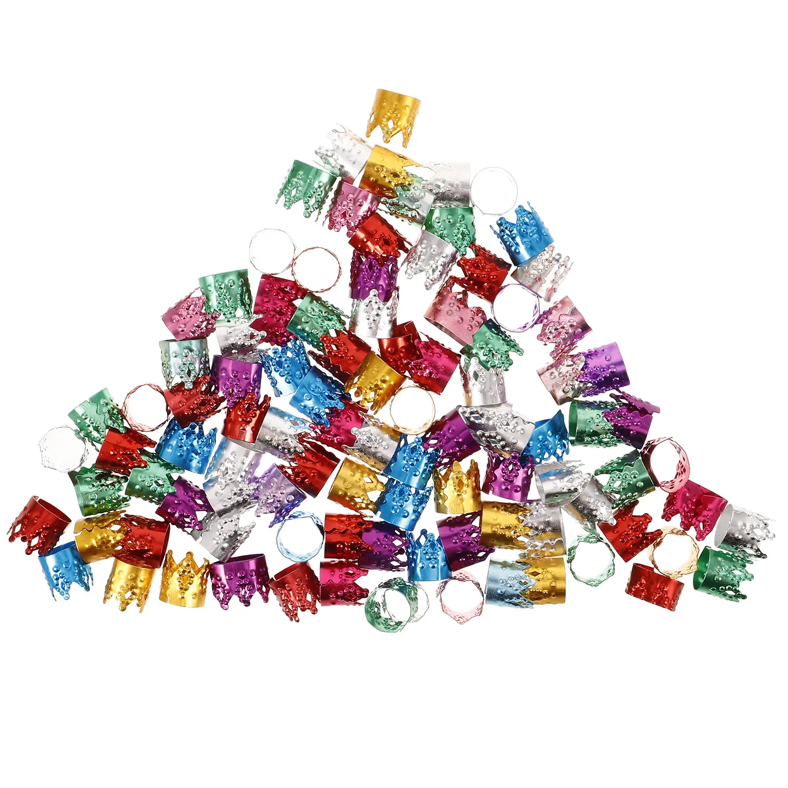 

100 Pcs Braid Rings Hair Jewelry for Braids Aluminum Dreadlocks Accessories Hair Decoration Charms Extensions Styling