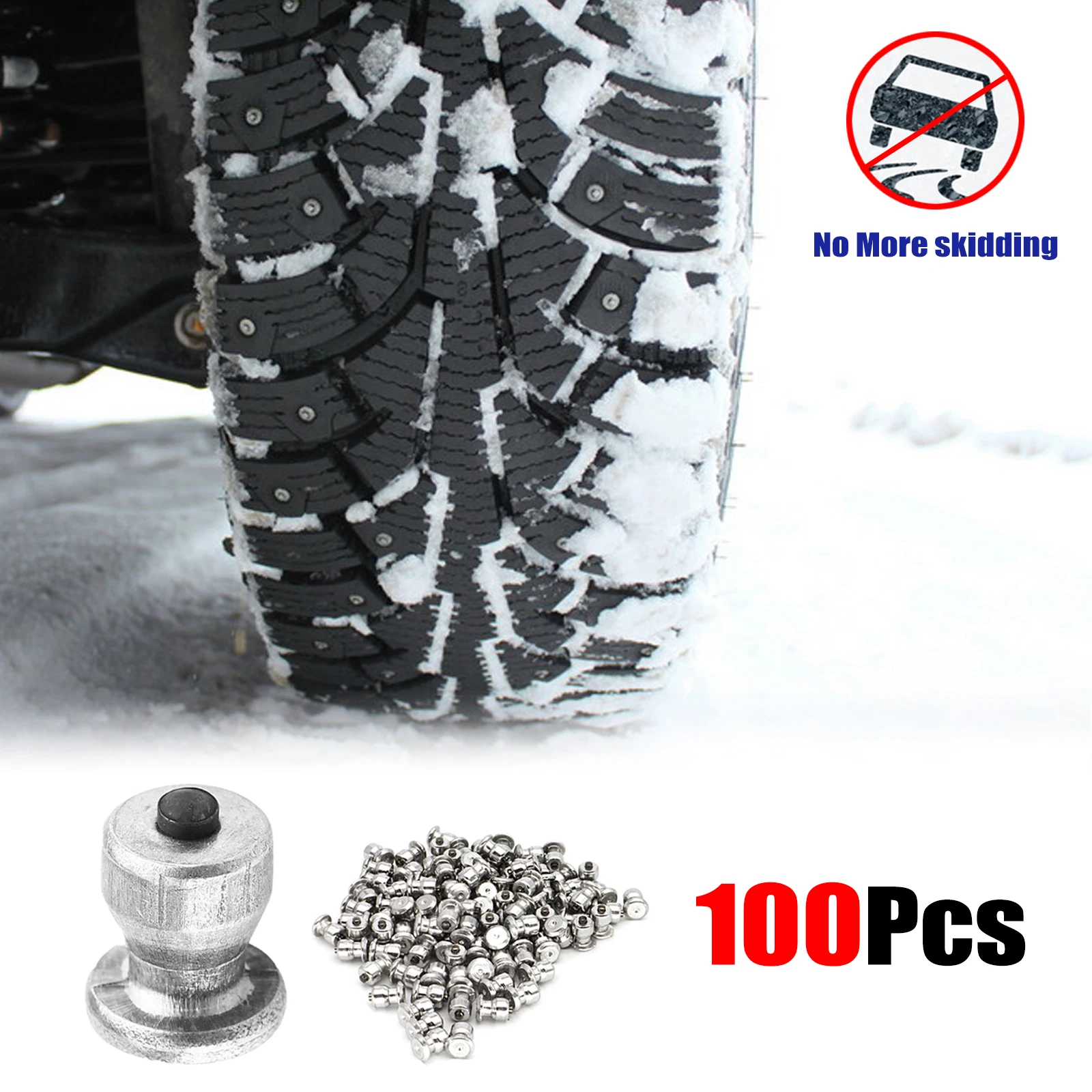 100X Wheel Tire Studs Spikes Winter Lugs Screw Snow Ice Guard Anti-Slip For Car Motorcycle SUV ATV AUto Truck 8x10mm Accessories