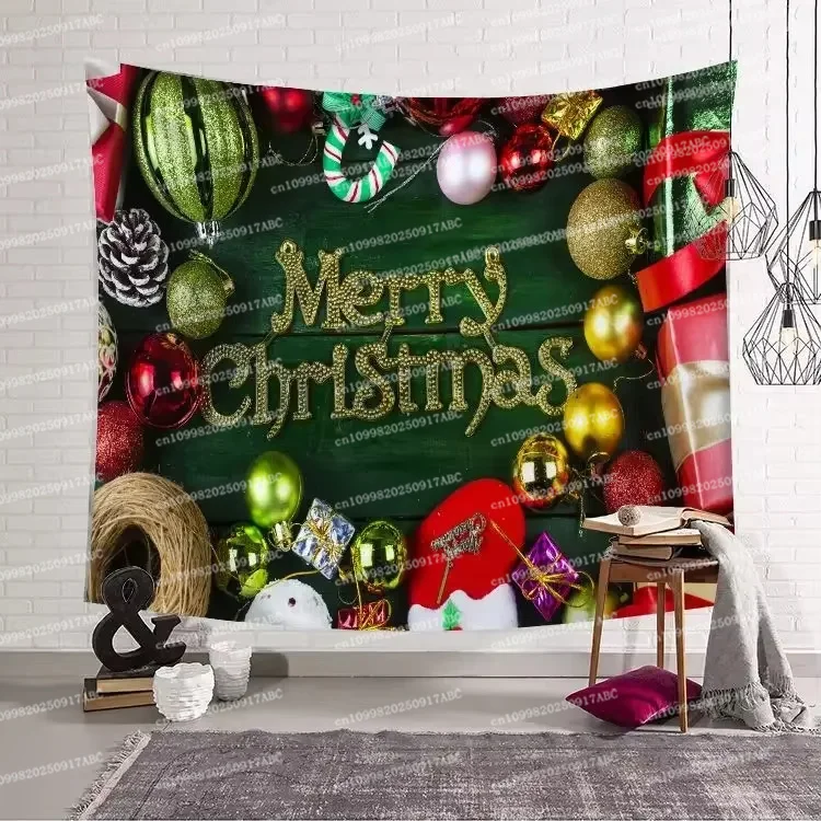 عيد الميلاد قماش مزخرف جداري ثلج لغرفة النوم نسيج سانت كلوز المنزل نسيج الجدار الديكور الذهبي الأيائل الجدار الشنق نسيج #1