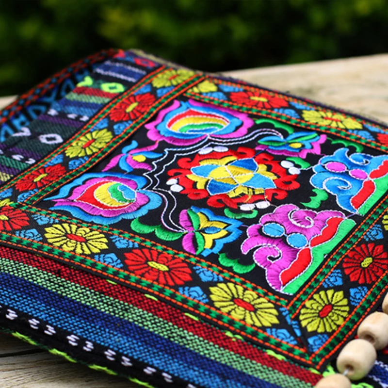 Hmong Vintage ethnische Umhängetasche Stickerei Boho Hippie Quaste Tote Messenger – Detail 15