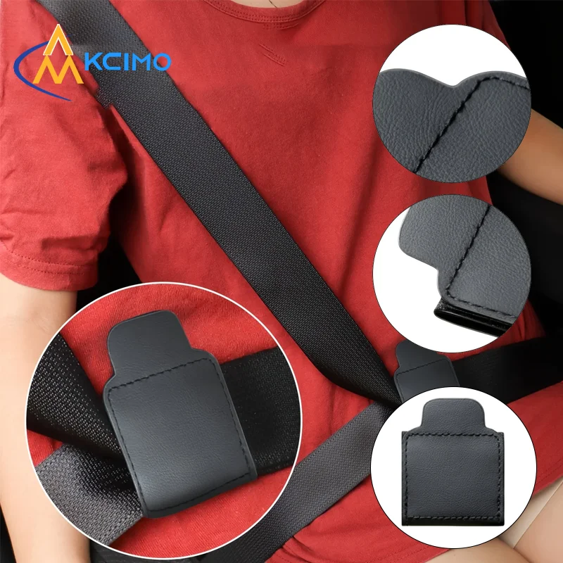 Universal PU Leather Car Seat Belt Adjuster, Anti-pinch Neck Belly Fixed Limiter Clip, Child Riding Safety Protection Auto