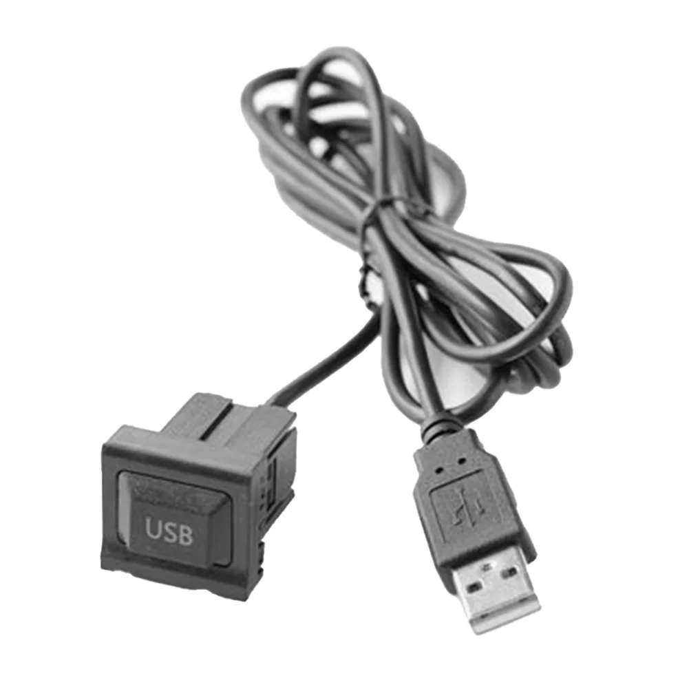 

1pcs 1× USB With Dust Cover Wire Harness Dash Flush Mount Dual USB Extension High Quality USB Port Adapter Cable