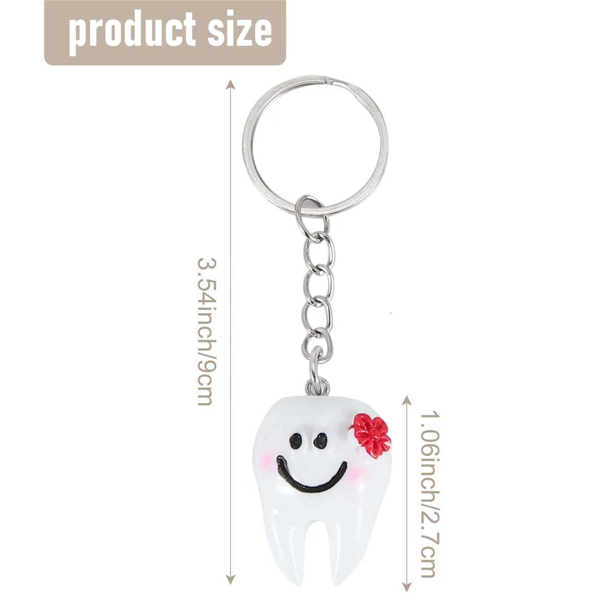 

Better Quality 20 pcs Keychain Key Ring Hang Tooth Shape Cute Dental Gift