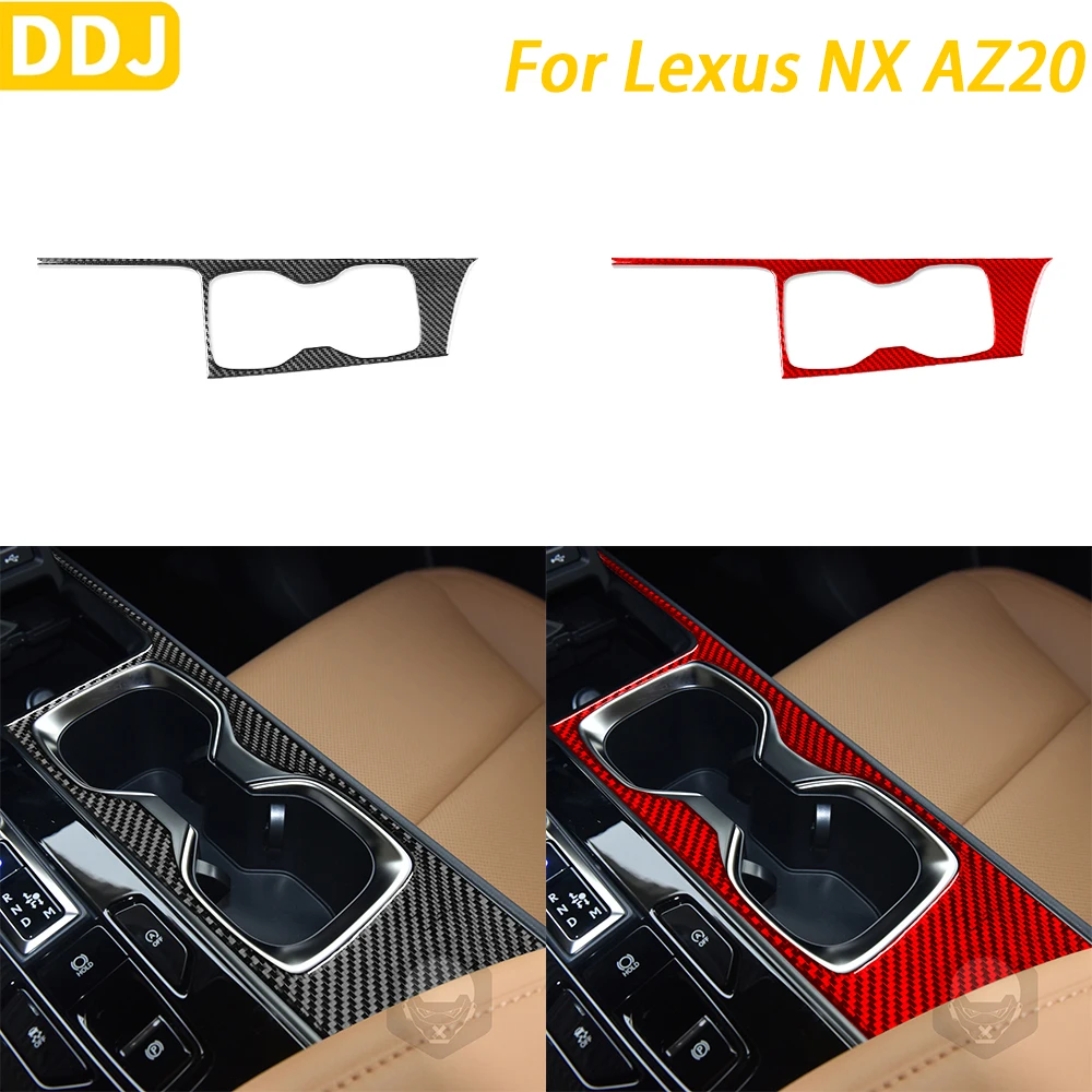 

For Lexus NX AZ20 250 350H 450H 2022-2024 Accessories Carbon Fiber Water Cup Holder Panel Cover Car Interior Decoration Sticker