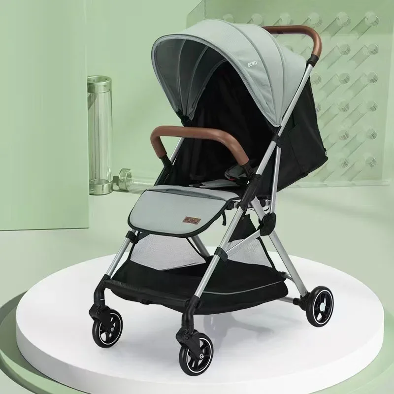 Baby Stroller Can Sit or Lie Down Newborn Baby Lightweight Folding Stroller Can Be Taken on The Plane Four-wheeled Stroller