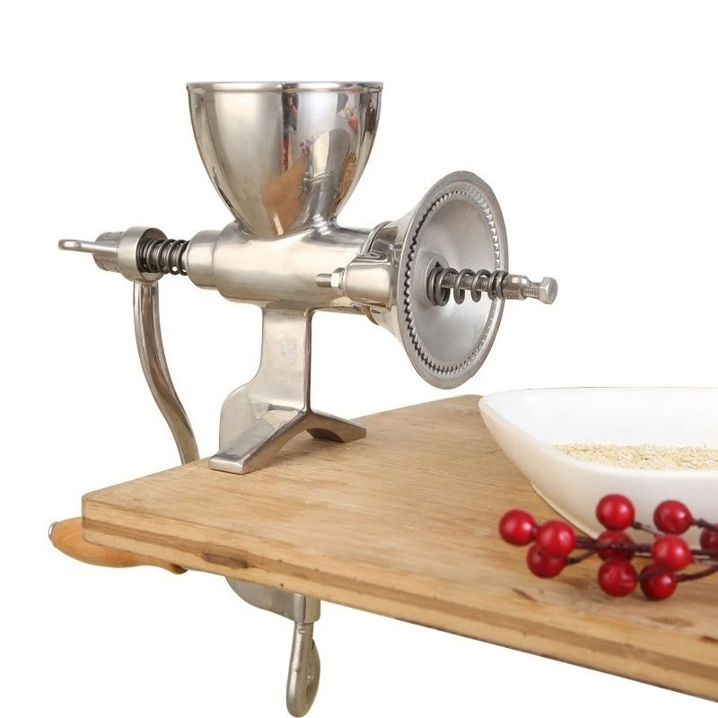 Classic Full Stainless Steel Manual Grain Mill Seed Nut Spice Fine Grinder Kitchen Milling Process Use