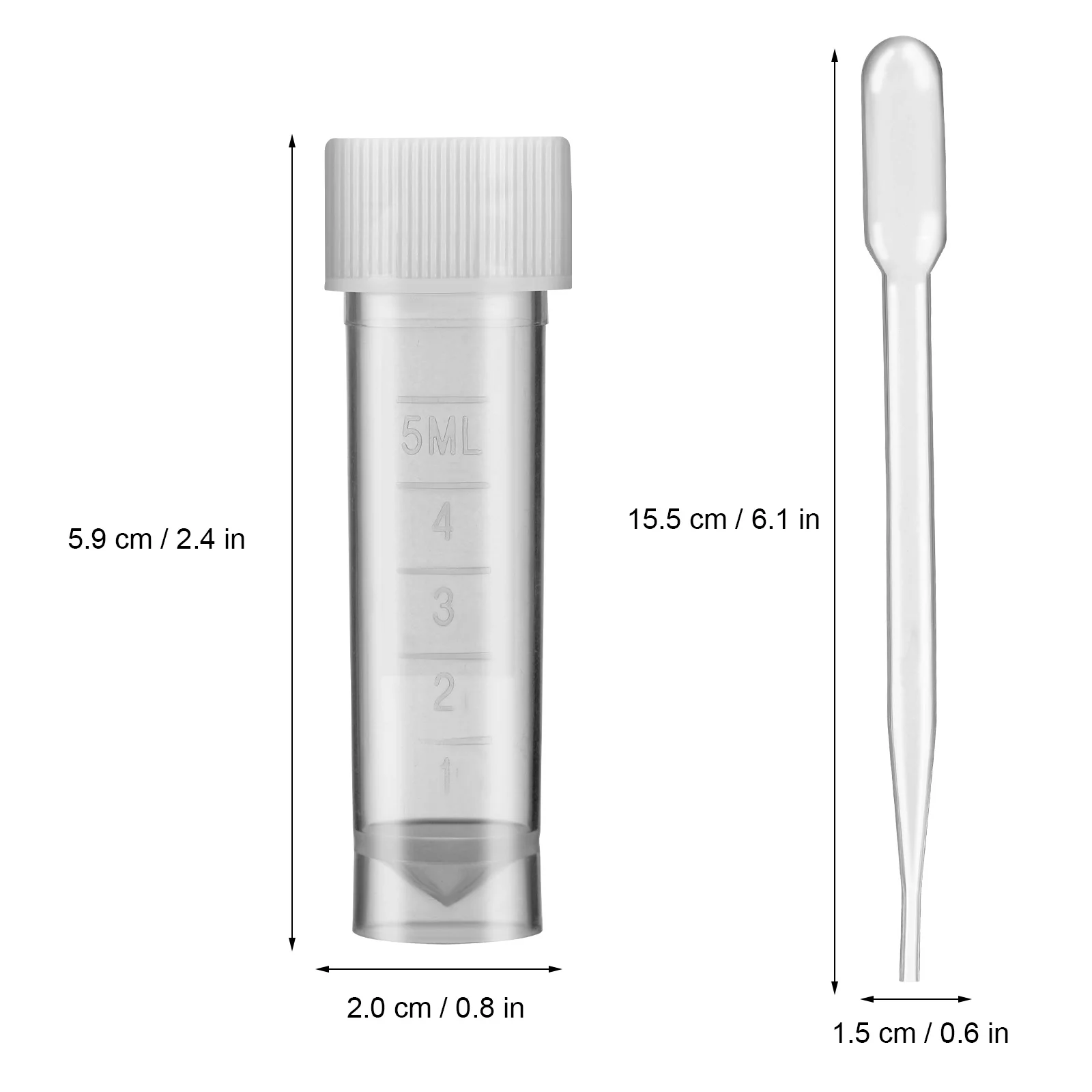 

1Set Plastic Sample Bottles Airtight Leak Proof Storage Containers Pipettes Scale Design Laboratory Liquid Transfer Tools