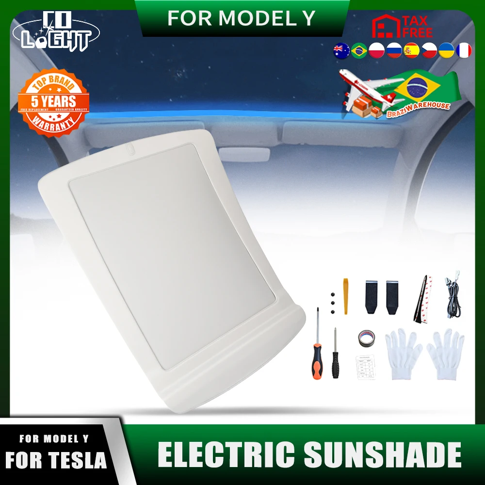 CO LIGHT For Tesla Model Y Electric Sunshade Roof Sunroof Shade With Voice Control Upgrade Accessories 2024 2023 2022 2021 2020