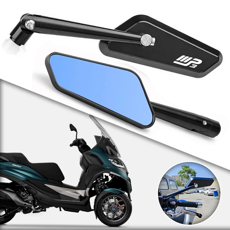 2 uds modificado espejo retrovisor de motocicleta 360 °   Espejos retrovisores ajustables para Piag gio MP3 Scooter MP3300 MP3500 HPE Sport