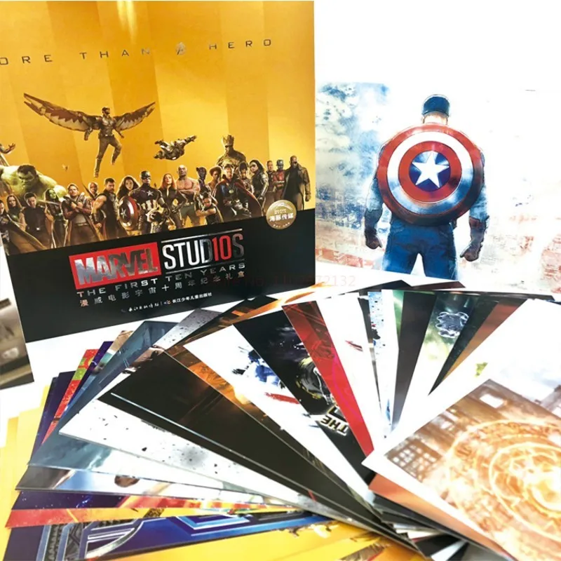 Marvel periferiche 10 ° anniversario confezione regalo Iron Man Thor Captain America Poster Doctor Strange cartolina Collection regalo di festa