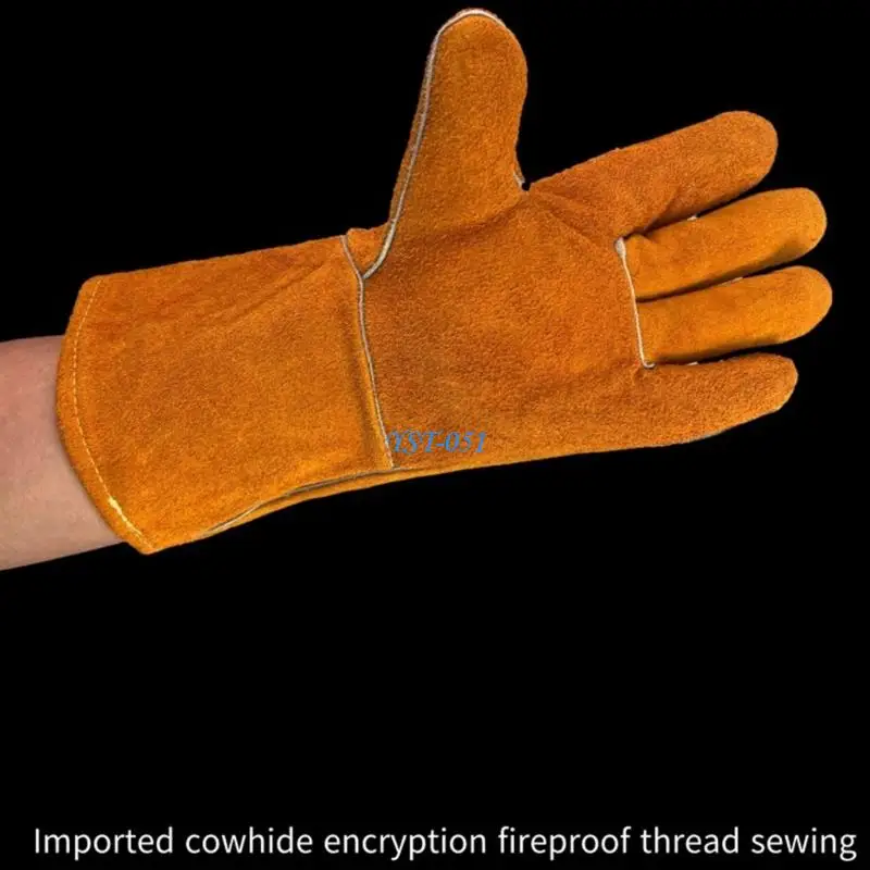 

E15A Long Leather Work Gloves Providing Improved Heat Welder Gloves