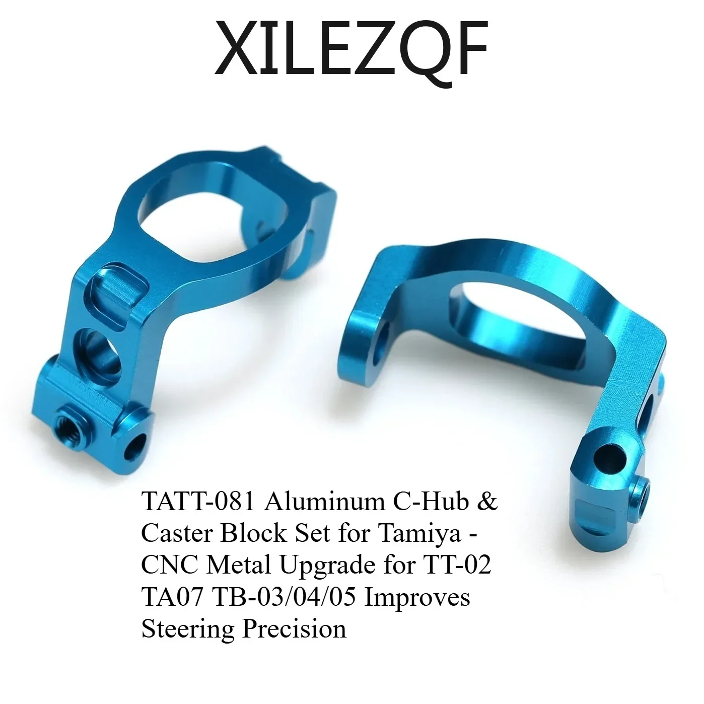 TATT-081 Aluminum C-Hub & Caster Block Set for Tamiya - CNC Metal Upgrade for TT-02 TA07 TB-03/04/05 Improves Steering Precision