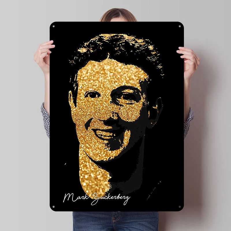 

Плакат с изображением Марка Цукербера, индивидуальный дизайн, ретро-декор для стен, винтажные металлические таблички для украшения мужской комнаты, спальни, аксессуары для интерьера.
