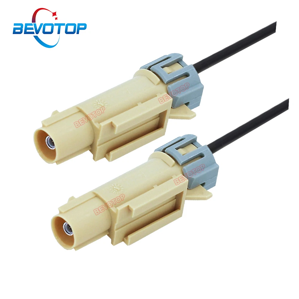 

1PCS New Waterproof Fakra Beige Code I Male to I Male Plug WP Fakra RG174 Pigtail Car Camera Video Jumper BEVOTOP Auto Cable