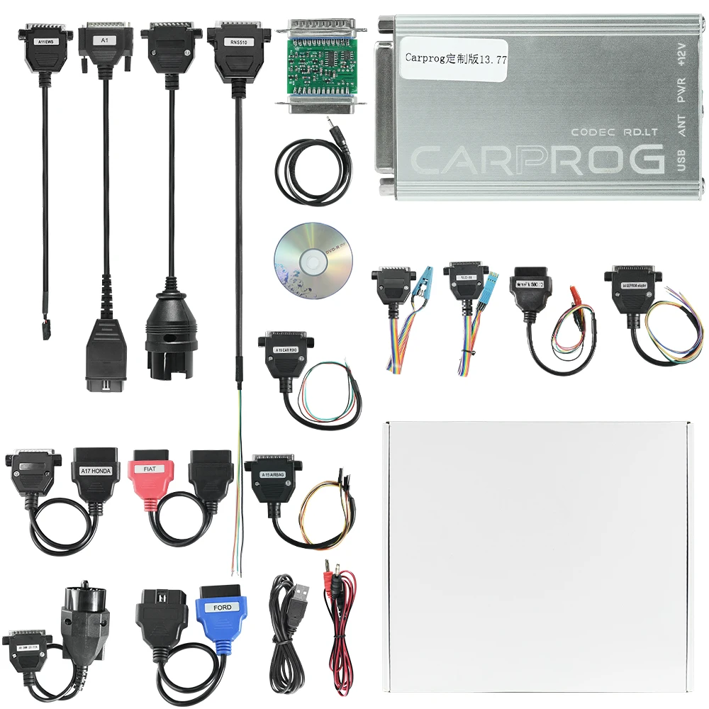 Carprog V13.77 SERG2000CAR000UA Carprog 8.21 محولات كاملة CarProg مبرمج عبر الإنترنت أداة AirbagTool أفضل من Carprog10.93