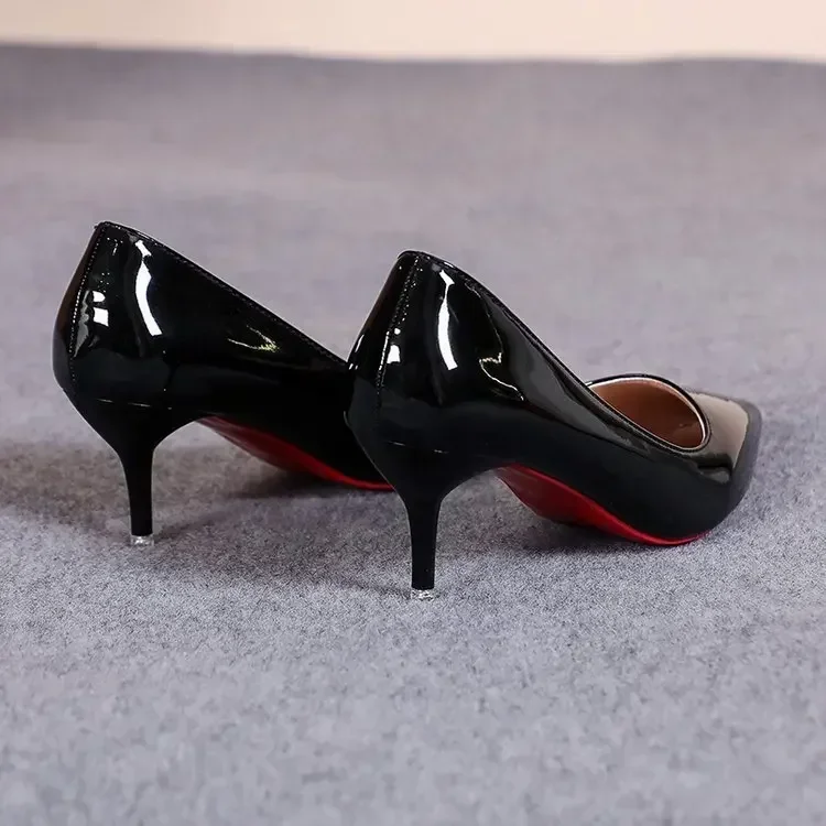 Sexy Spitze Lackleder High Heels Elegante Damen-Stilettos für Partys Klassische Schwarze Pumps für Beruf und Freizeit – Detail 32