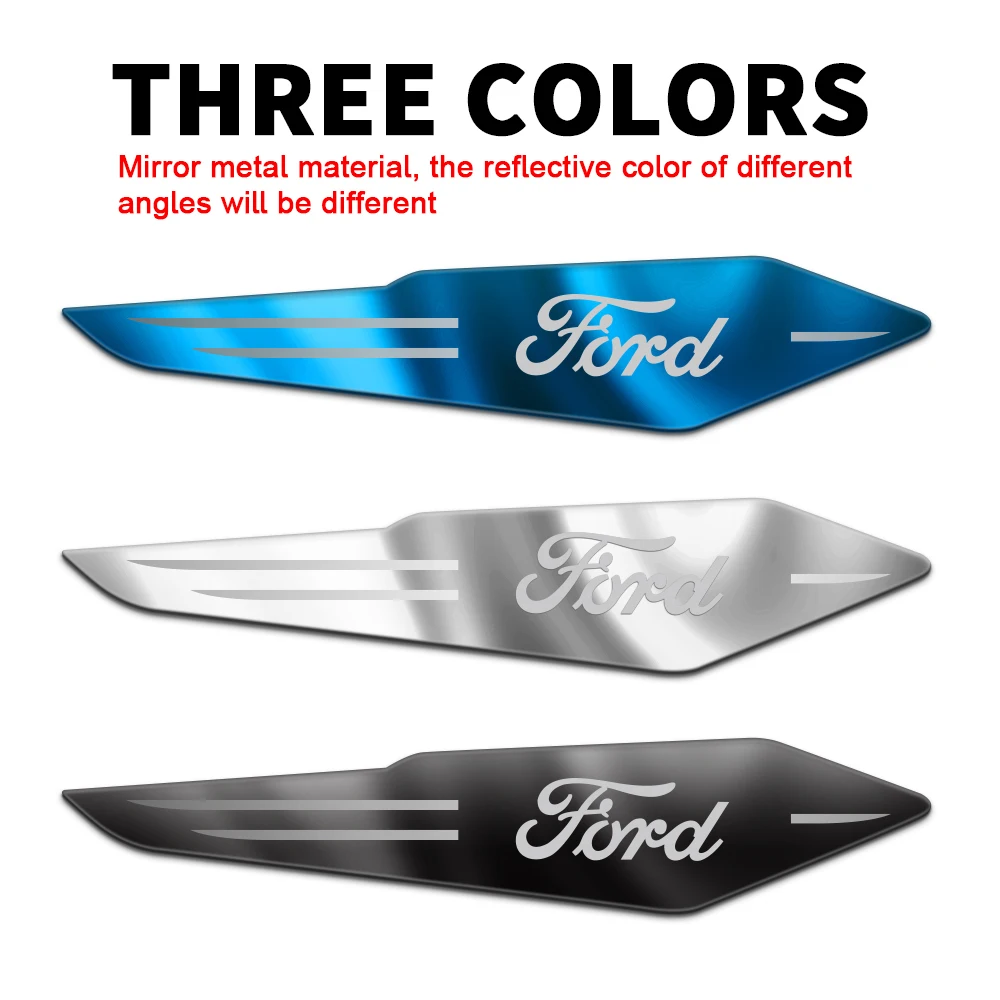 2pcs Reflective Car Styling Body Side Fender Decoration Stickers Badges For Ford Fiesta Mondeo Fusion Explorer Escape Shelby