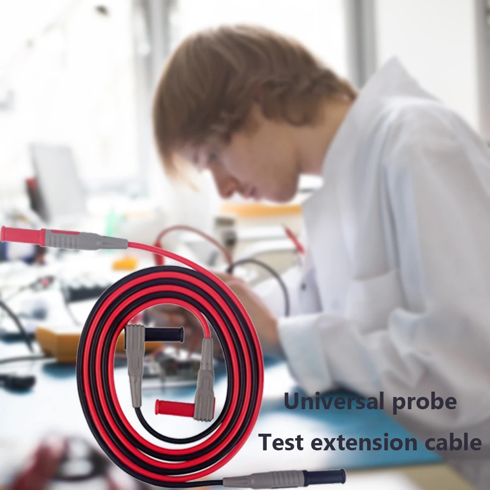 100 cm Multimeter-Messleitung, Bananenstecker, 90 Grad bis gerade Multimeter-Sonde, Messleitungskabel für Multimeter-Messwerkzeug
