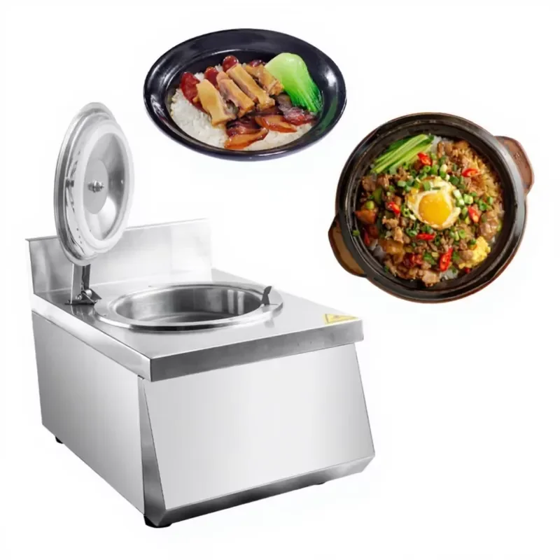 Electric Ceramic Rice Cooker with Touch Control Panel Portable Steaming Pot for Home Kitchen Cooking Appliance Aluminum Foil