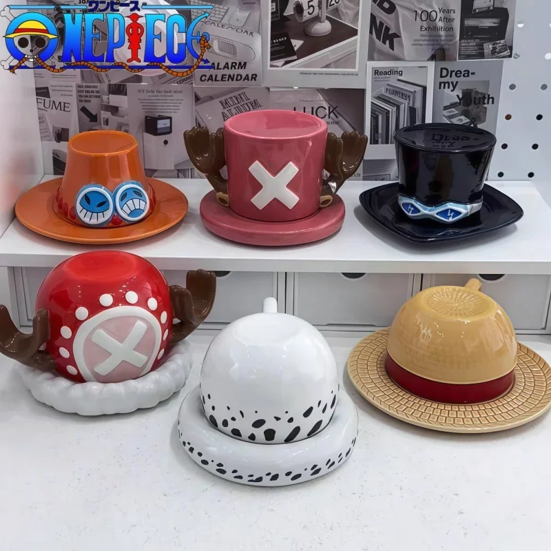 

New Hot One Piece Mug Water Cup Chopper Christmas Ver. D.Law Three Brothers Hat Shaped Coffee Cup Anime Ace Sabo Ceramic Toys