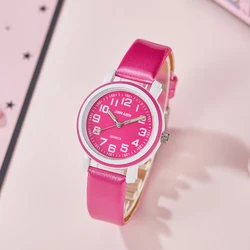 Children Boys Girls Simple Clear Digital Belt Quartz Watch Kids watches wholesale 7 colors Princess birthday pink gifts clocks