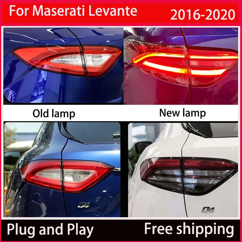 Dla Maserati Levante 2016-2020 Zespół tylnych świateł Zmodyfikowane światło LED DRL Hamulec płynący Obróć tylne światła Akcesoria do lamp samochodowych