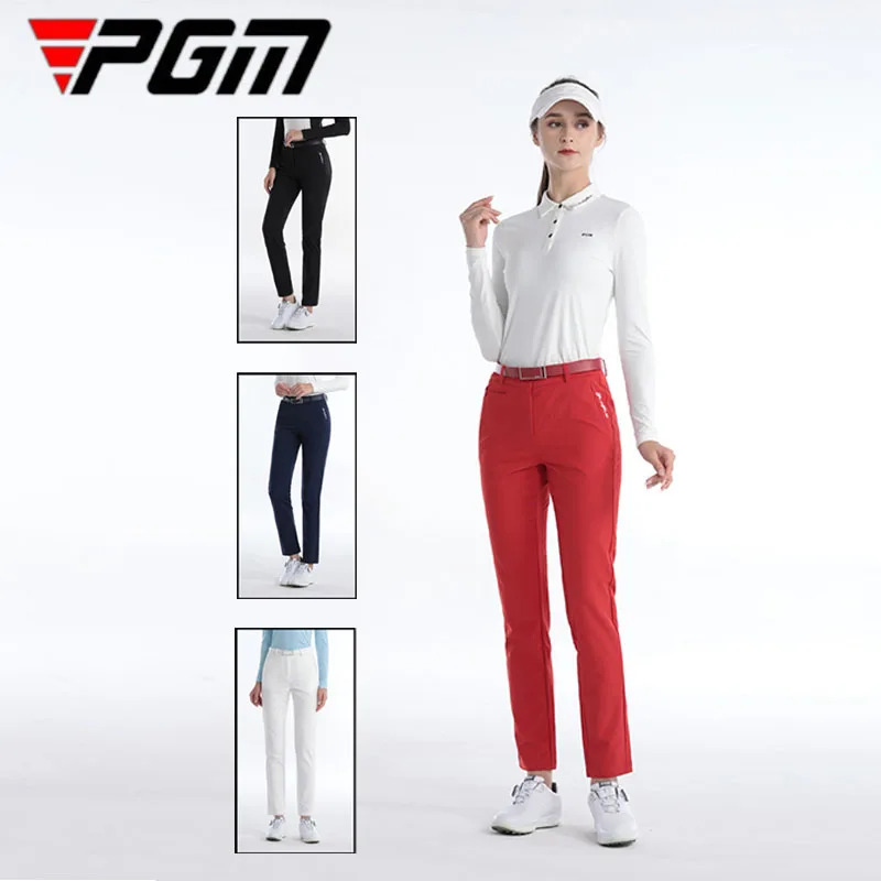 

PGM Female Full Length Golf Pants Women Breathable Leisure Training Trousers Stretch Slim Pocket Golf Sportswear XS-XL