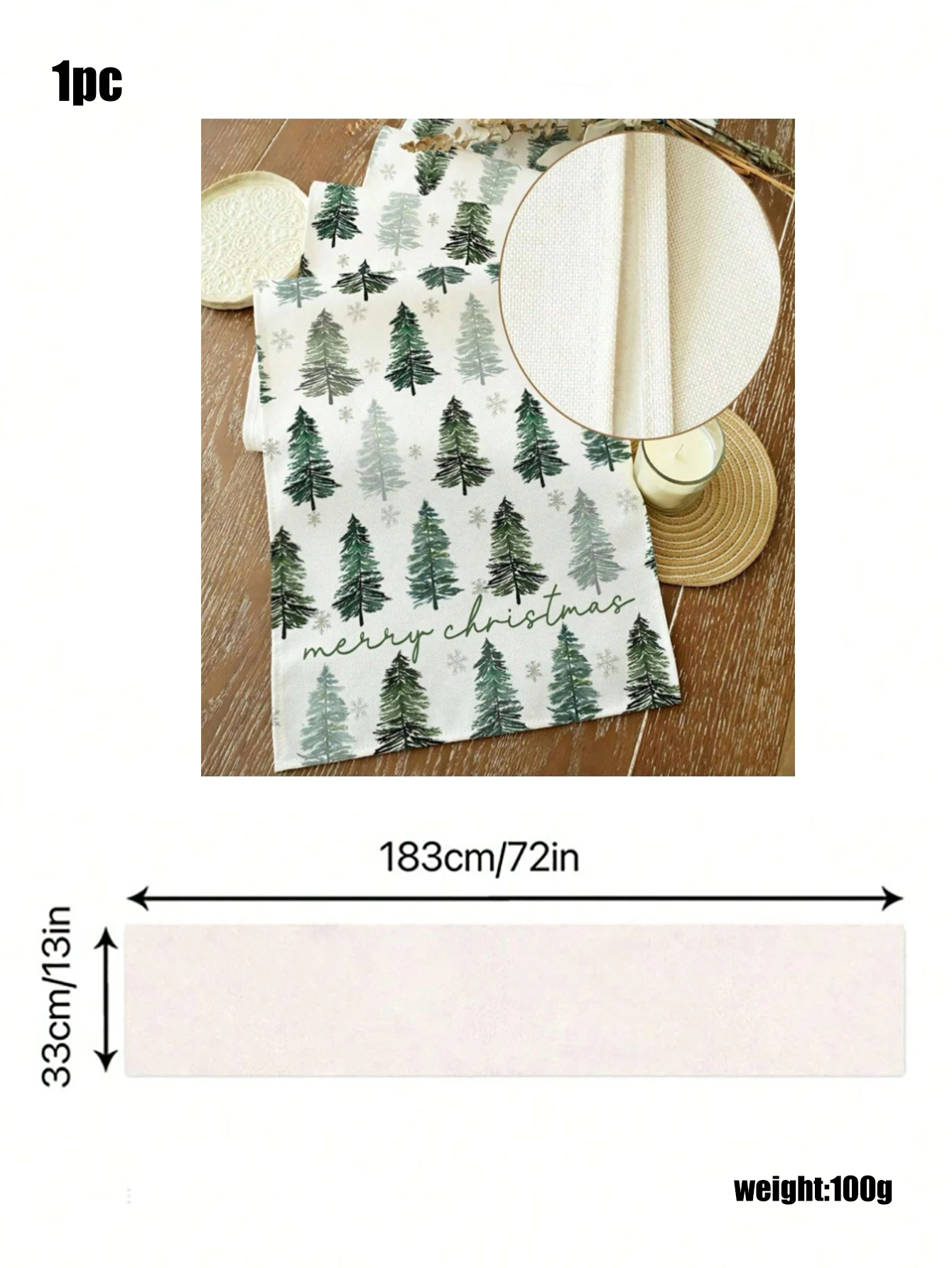 مفرش طاولة مطبوع عليه شجرة صنوبر عيد الميلاد وندفة الثلج، مفرش طاولة "عيد ميلاد سعيد" لطاولة طعام العطلات، ديكور المنزل والحفلات #6