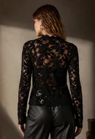 T-shirt élégant uni à manches longues ajouré pour femme, coupe ajustée élastique, décontracté, pour les fêtes et le quotidien 2