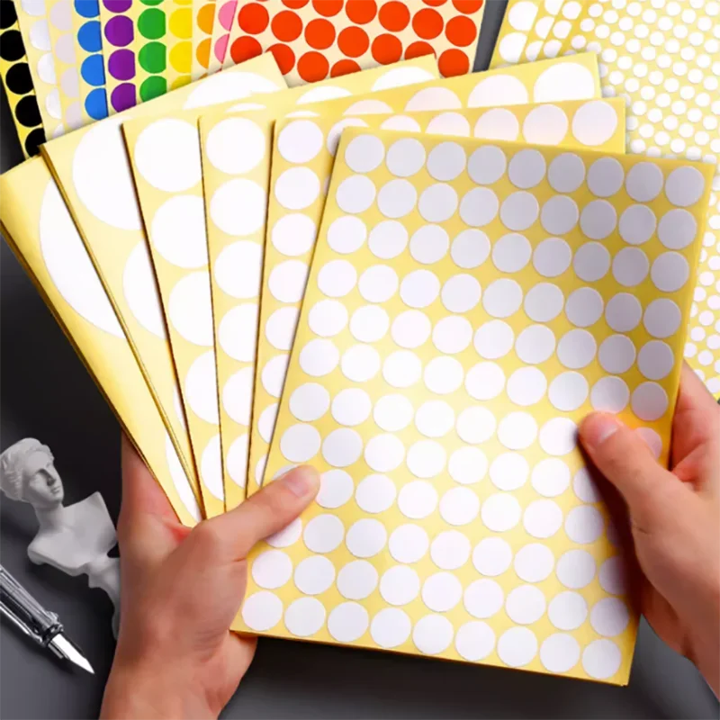 

15 листов/упаковка, белые круглые точечные круги, уплотнительные наклейки, бумажные этикетки, сделай сам, точечные наклейки, клейкая упаковка, украшение для этикеток